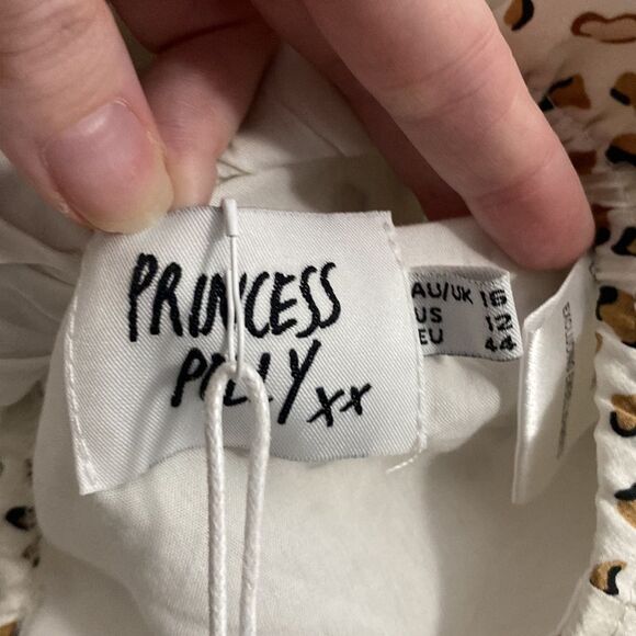 Princess Polly STARLING CROP TOP BEIGE LEOPARD US 12 XXL NWT - Picture 6 of 8